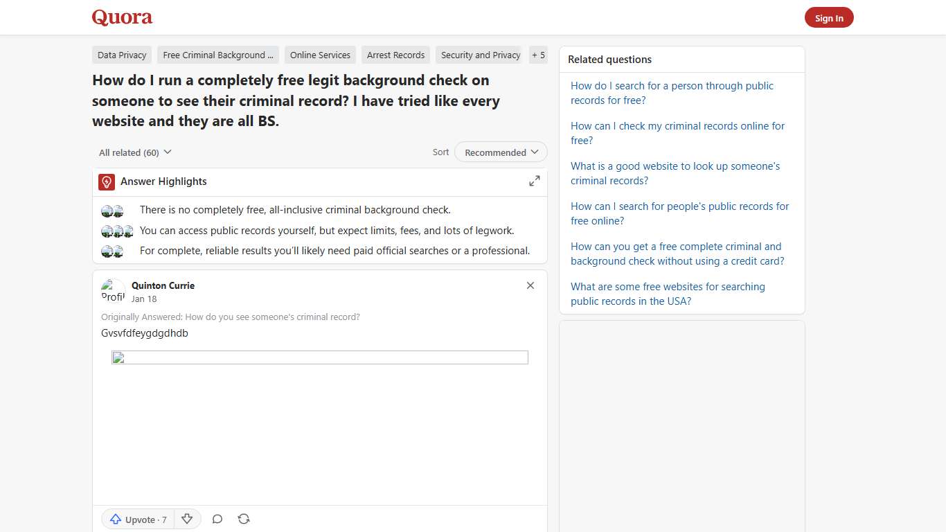 How to run a completely free legit background check on someone to see their criminal record - Quora